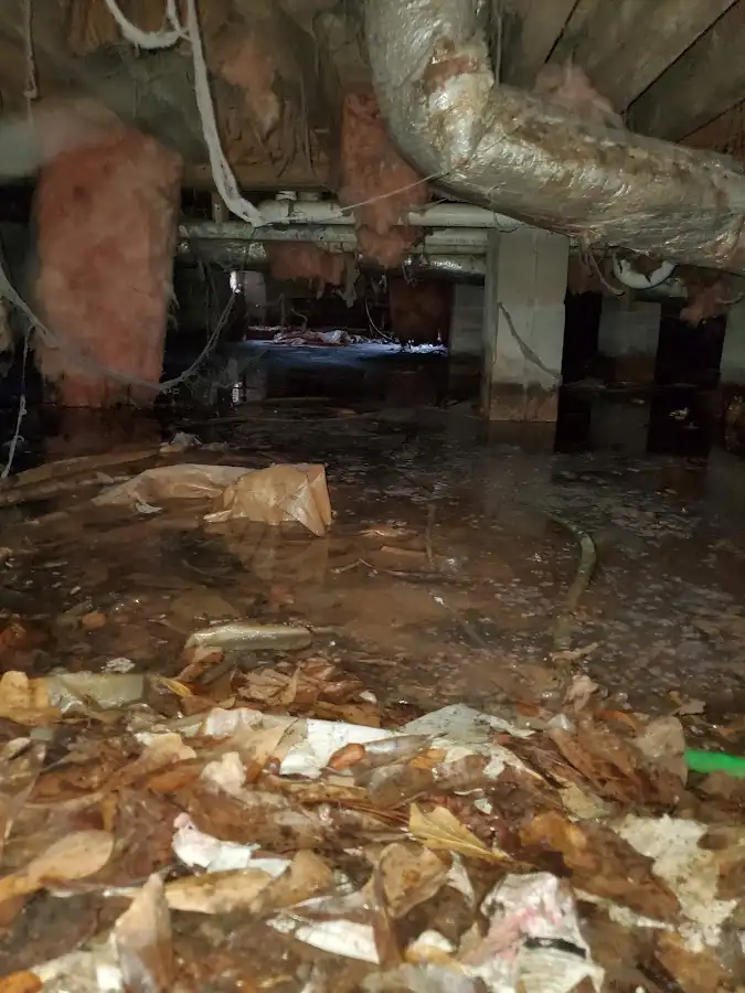 Crawl space flood assessment for Commercial Water Damage Restoration in Gorham